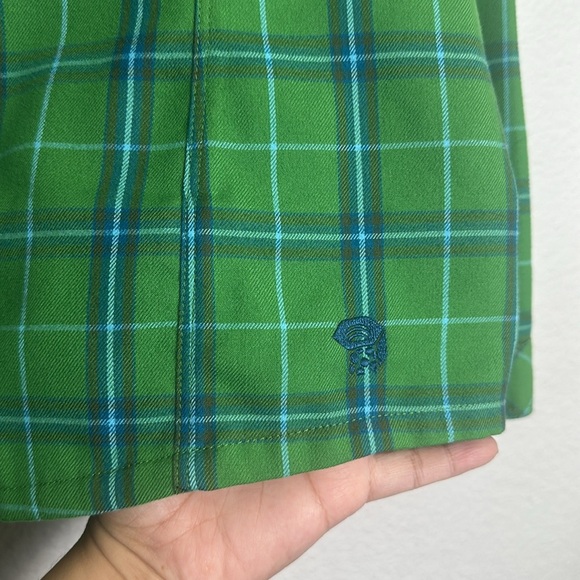 Mountain Hardwear Green Plaid Light Flannel Long Sleeve Button Down Women Size 8 - Picture 3 of 14